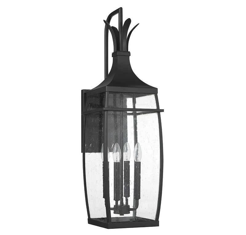 Four Light Outdoor Wall Lantern<br /><span style="color:#4AB0CE;">Entrega: 4-10 dias en USA</span><br /><span style="color:#4AB0CE;font-size:60%;">PREGUNTE POR ENTREGA EN PANAMA</span><br />Collection: Montpelier<br />Finish: Matte Black