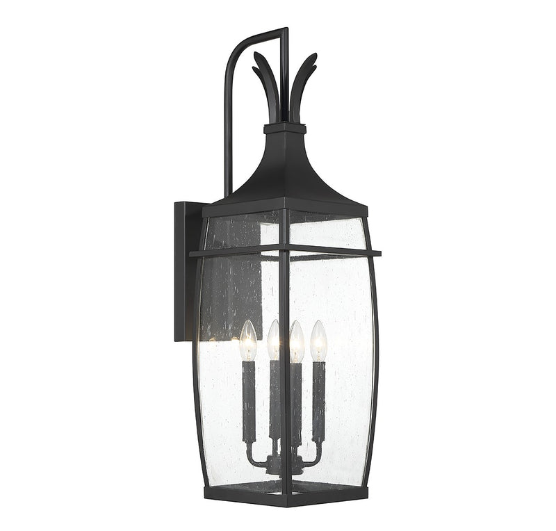 Four Light Outdoor Wall Lantern<br /><span style="color:#4AB0CE;">Entrega: 4-10 dias en USA</span><br /><span style="color:#4AB0CE;font-size:60%;">PREGUNTE POR ENTREGA EN PANAMA</span><br />Collection: Montpelier<br />Finish: Matte Black