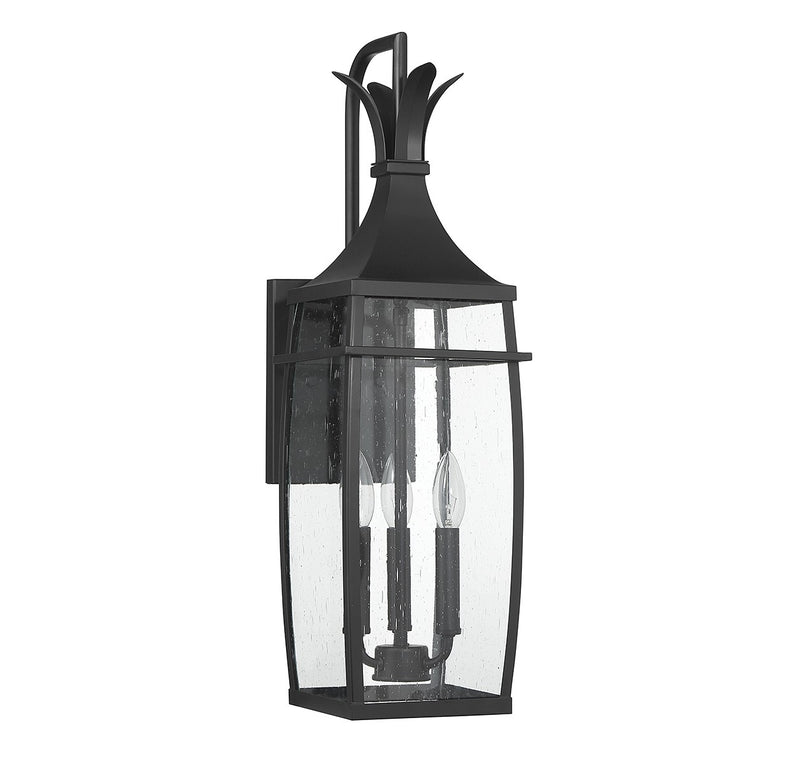 Three Light Outdoor Wall Lantern<br /><span style="color:#4AB0CE;">Entrega: 4-10 dias en USA</span><br /><span style="color:#4AB0CE;font-size:60%;">PREGUNTE POR ENTREGA EN PANAMA</span><br />Collection: Montpelier<br />Finish: Matte Black