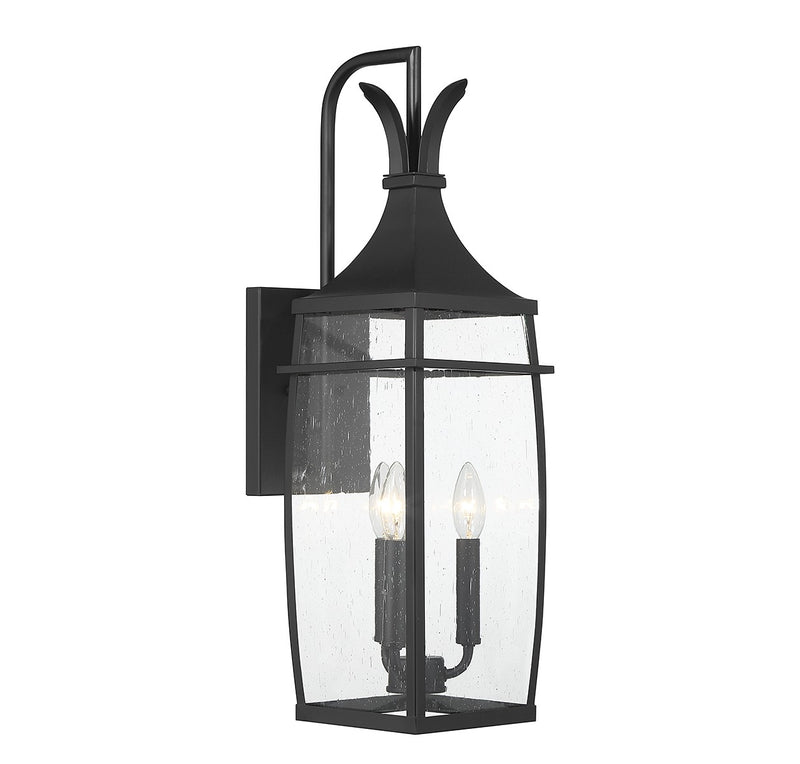 Three Light Outdoor Wall Lantern<br /><span style="color:#4AB0CE;">Entrega: 4-10 dias en USA</span><br /><span style="color:#4AB0CE;font-size:60%;">PREGUNTE POR ENTREGA EN PANAMA</span><br />Collection: Montpelier<br />Finish: Matte Black