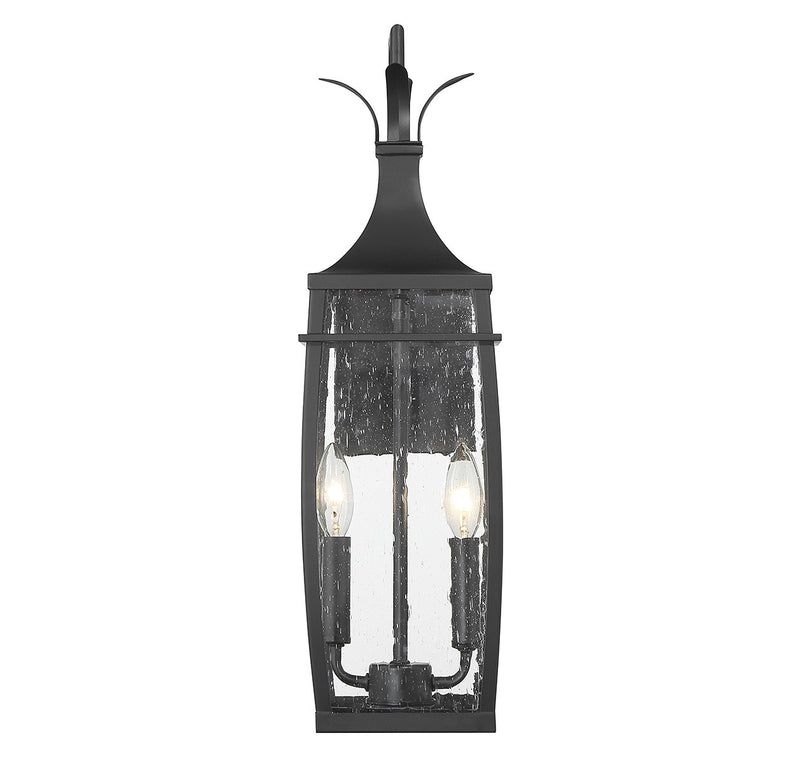 Two Light Outdoor Wall Lantern<br /><span style="color:#4AB0CE;">Entrega: 4-10 dias en USA</span><br /><span style="color:#4AB0CE;font-size:60%;">PREGUNTE POR ENTREGA EN PANAMA</span><br />Collection: Montpelier<br />Finish: Matte Black