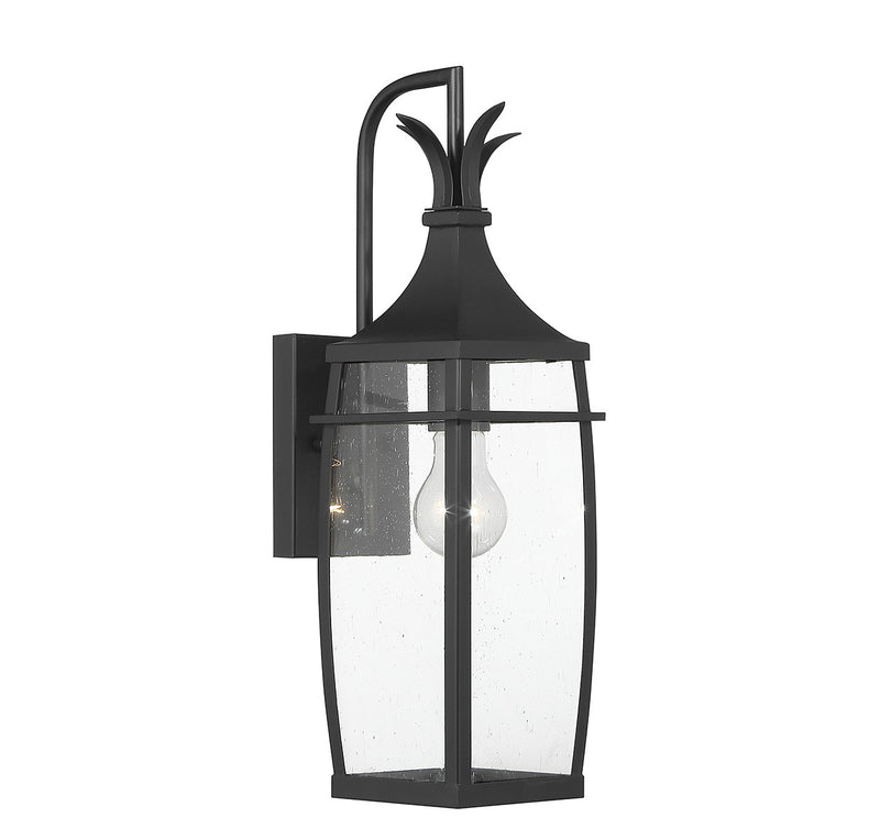 One Light Outdoor Wall Lantern<br /><span style="color:#4AB0CE;">Entrega: 2-3 semanas en USA</span><br /><span style="color:#4AB0CE;font-size:60%;">PREGUNTE POR ENTREGA EN PANAMA</span><br />Collection: Montpelier<br />Finish: Matte Black