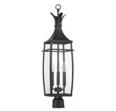 Three Light Outdoor Post Lantern<br /><span style="color:#4AB0CE;">Entrega: 4-10 dias en USA</span><br /><span style="color:#4AB0CE;font-size:60%;">PREGUNTE POR ENTREGA EN PANAMA</span><br />Collection: Montpelier<br />Finish: Matte Black