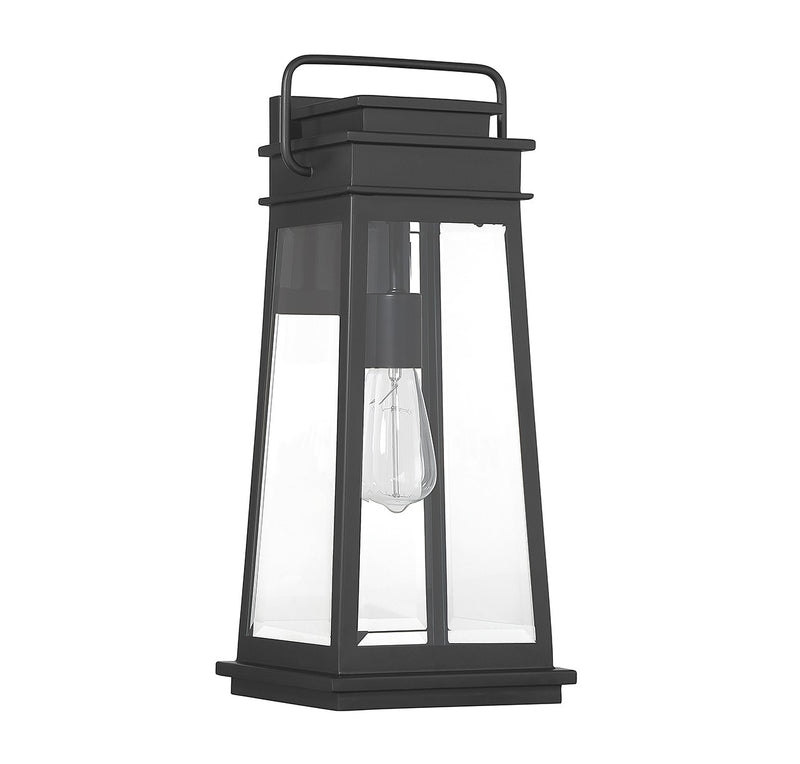 One Light Outdoor Wall Lantern<br /><span style="color:#4AB0CE;">Entrega: 4-10 dias en USA</span><br /><span style="color:#4AB0CE;font-size:60%;">PREGUNTE POR ENTREGA EN PANAMA</span><br />Collection: Boone<br />Finish: Matte Black