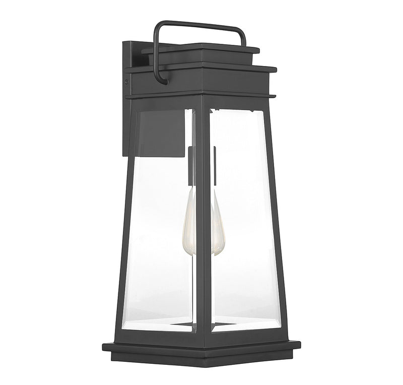 One Light Outdoor Wall Lantern<br /><span style="color:#4AB0CE;">Entrega: 4-10 dias en USA</span><br /><span style="color:#4AB0CE;font-size:60%;">PREGUNTE POR ENTREGA EN PANAMA</span><br />Collection: Boone<br />Finish: Matte Black