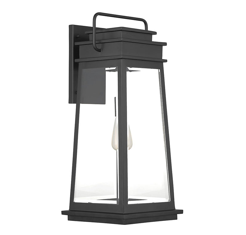 One Light Outdoor Wall Lantern<br /><span style="color:#4AB0CE;">Entrega: 2-3 semanas en USA</span><br /><span style="color:#4AB0CE;font-size:60%;">PREGUNTE POR ENTREGA EN PANAMA</span><br />Collection: Boone<br />Finish: Matte Black