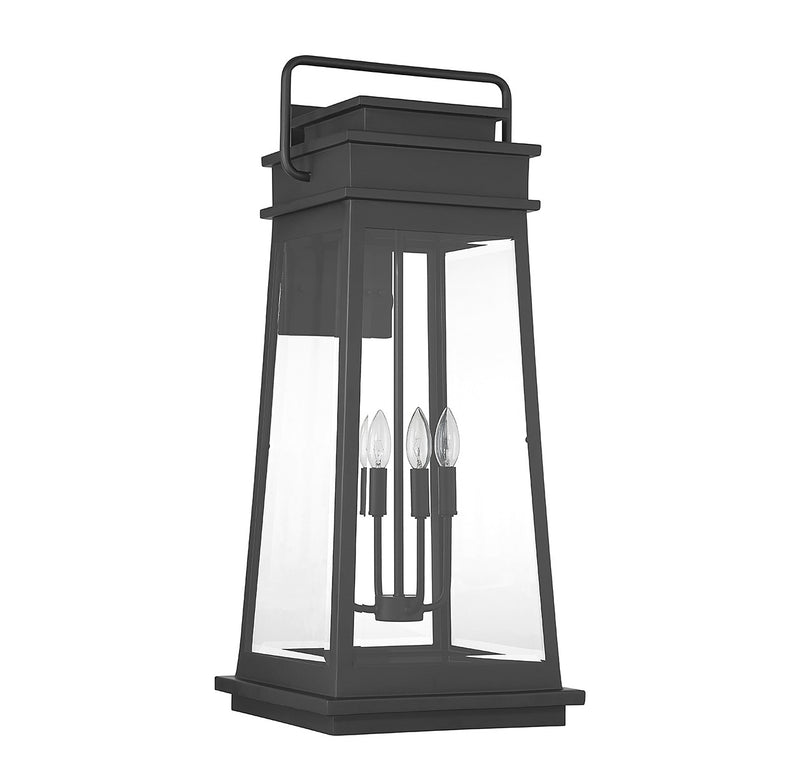 Four Light Outdoor Wall Lantern<br /><span style="color:#4AB0CE;">Entrega: 4-10 dias en USA</span><br /><span style="color:#4AB0CE;font-size:60%;">PREGUNTE POR ENTREGA EN PANAMA</span><br />Collection: Boone<br />Finish: Matte Black