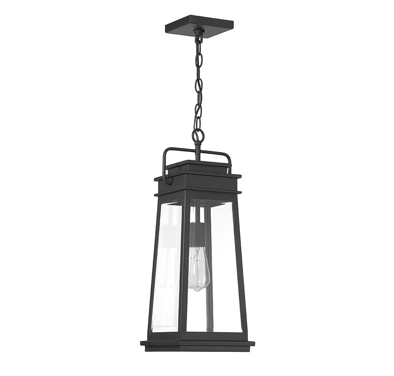 One Light Outdoor Hanging Lantern<br /><span style="color:#4AB0CE;">Entrega: 4-10 dias en USA</span><br /><span style="color:#4AB0CE;font-size:60%;">PREGUNTE POR ENTREGA EN PANAMA</span><br />Collection: Boone<br />Finish: Matte Black