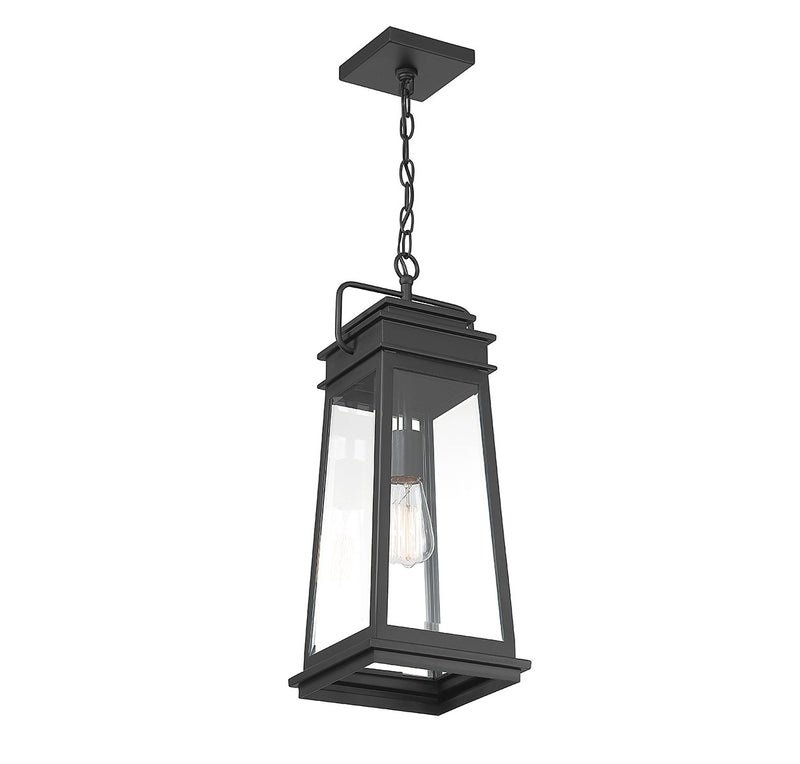 One Light Outdoor Hanging Lantern<br /><span style="color:#4AB0CE;">Entrega: 4-10 dias en USA</span><br /><span style="color:#4AB0CE;font-size:60%;">PREGUNTE POR ENTREGA EN PANAMA</span><br />Collection: Boone<br />Finish: Matte Black