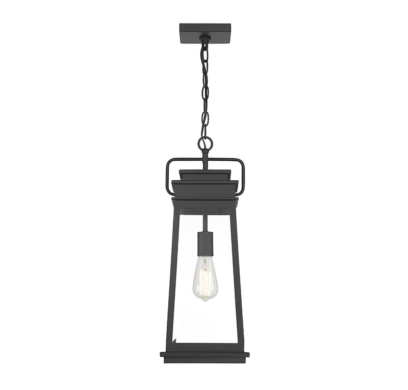 One Light Outdoor Hanging Lantern<br /><span style="color:#4AB0CE;">Entrega: 4-10 dias en USA</span><br /><span style="color:#4AB0CE;font-size:60%;">PREGUNTE POR ENTREGA EN PANAMA</span><br />Collection: Boone<br />Finish: Matte Black