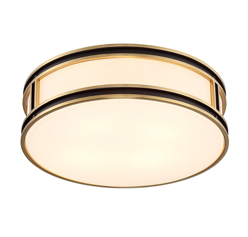 Four Light Flush Mount<br /><span style="color:#4AB0CE;">Entrega: 2-3 semanas en USA</span><br /><span style="color:#4AB0CE;font-size:60%;">PREGUNTE POR ENTREGA EN PANAMA</span><br />Collection: Alberti<br />Finish: Matte Black with Warm Brass