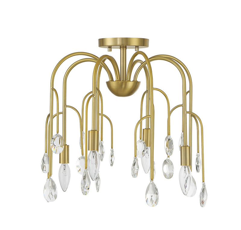 Four Light Convertible Semi-Flush or Pendant<br /><span style="color:#4AB0CE;">Entrega: 4-10 dias en USA</span><br /><span style="color:#4AB0CE;font-size:60%;">PREGUNTE POR ENTREGA EN PANAMA</span><br />Collection: Anholt<br />Finish: Noble Brass