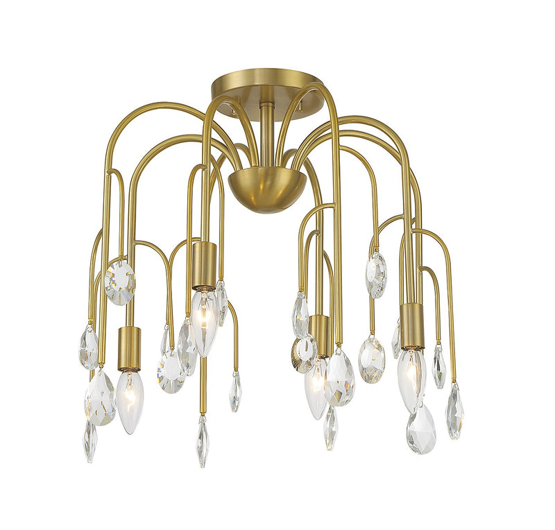 Four Light Convertible Semi-Flush or Pendant<br /><span style="color:#4AB0CE;">Entrega: 4-10 dias en USA</span><br /><span style="color:#4AB0CE;font-size:60%;">PREGUNTE POR ENTREGA EN PANAMA</span><br />Collection: Anholt<br />Finish: Noble Brass