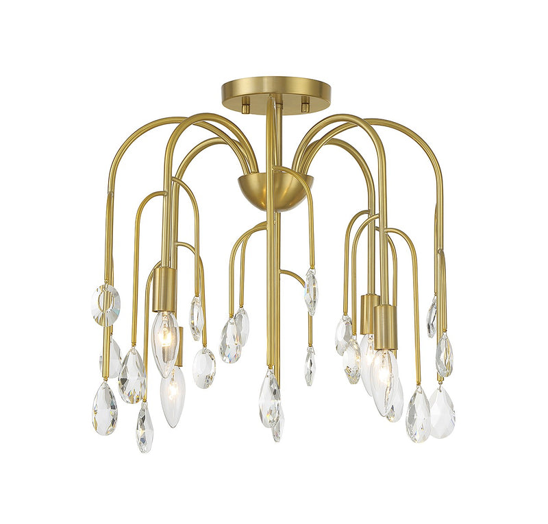 Four Light Convertible Semi-Flush or Pendant<br /><span style="color:#4AB0CE;">Entrega: 4-10 dias en USA</span><br /><span style="color:#4AB0CE;font-size:60%;">PREGUNTE POR ENTREGA EN PANAMA</span><br />Collection: Anholt<br />Finish: Noble Brass