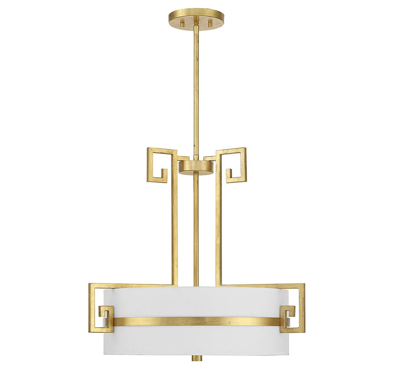 Four Light Pendant<br /><span style="color:#4AB0CE;">Entrega: 4-10 dias en USA</span><br /><span style="color:#4AB0CE;font-size:60%;">PREGUNTE POR ENTREGA EN PANAMA</span><br />Collection: Quatrain<br />Finish: True Gold