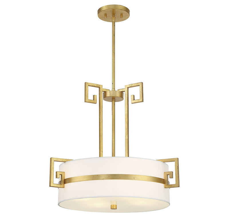 Four Light Pendant<br /><span style="color:#4AB0CE;">Entrega: 4-10 dias en USA</span><br /><span style="color:#4AB0CE;font-size:60%;">PREGUNTE POR ENTREGA EN PANAMA</span><br />Collection: Quatrain<br />Finish: True Gold