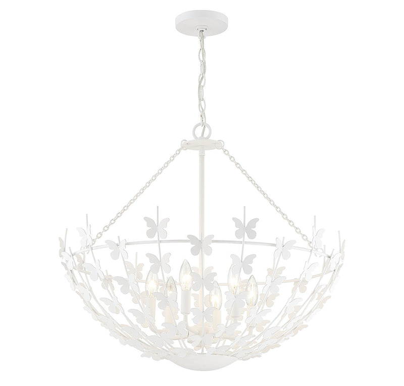 Six Light Pendant<br /><span style="color:#4AB0CE;">Entrega: 4-10 dias en USA</span><br /><span style="color:#4AB0CE;font-size:60%;">PREGUNTE POR ENTREGA EN PANAMA</span><br />Collection: Birch<br />Finish: Bisque White