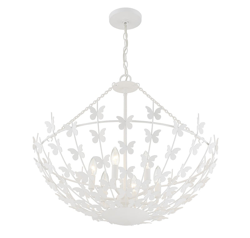 Six Light Pendant<br /><span style="color:#4AB0CE;">Entrega: 4-10 dias en USA</span><br /><span style="color:#4AB0CE;font-size:60%;">PREGUNTE POR ENTREGA EN PANAMA</span><br />Collection: Birch<br />Finish: Bisque White