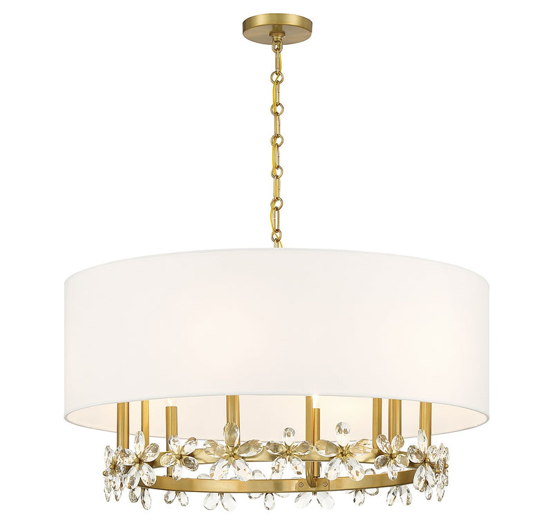 Six Light Pendant<br /><span style="color:#4AB0CE;">Entrega: 5-6 semanas en USA</span><br /><span style="color:#4AB0CE;font-size:60%;">PREGUNTE POR ENTREGA EN PANAMA</span><br />Collection: Dahlia<br />Finish: Warm Brass