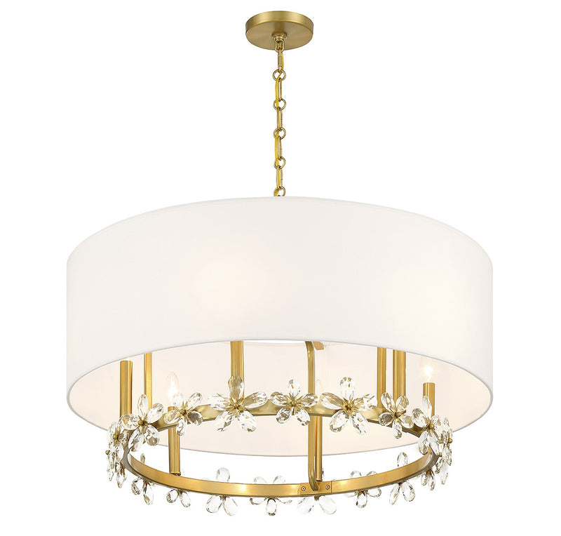 Six Light Pendant<br /><span style="color:#4AB0CE;">Entrega: 5-6 semanas en USA</span><br /><span style="color:#4AB0CE;font-size:60%;">PREGUNTE POR ENTREGA EN PANAMA</span><br />Collection: Dahlia<br />Finish: Warm Brass