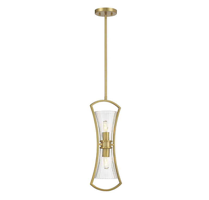 Two Light Pendant<br /><span style="color:#4AB0CE;">Entrega: 4-10 dias en USA</span><br /><span style="color:#4AB0CE;font-size:60%;">PREGUNTE POR ENTREGA EN PANAMA</span><br />Collection: Bennington<br />Finish: Warm Brass