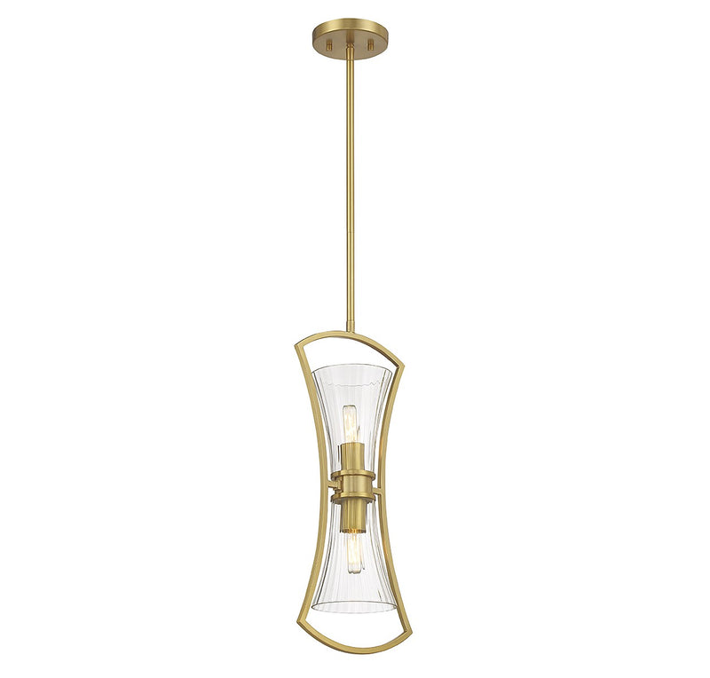 Two Light Pendant<br /><span style="color:#4AB0CE;">Entrega: 4-10 dias en USA</span><br /><span style="color:#4AB0CE;font-size:60%;">PREGUNTE POR ENTREGA EN PANAMA</span><br />Collection: Bennington<br />Finish: Warm Brass