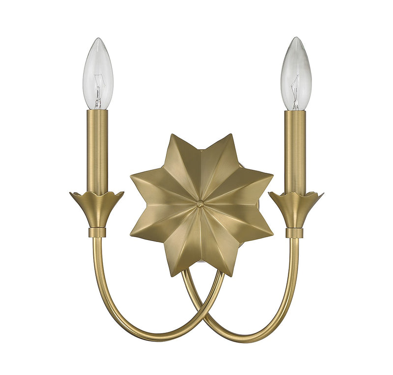 Two Light Wall Sconce<br /><span style="color:#4AB0CE;">Entrega: 4-10 dias en USA</span><br /><span style="color:#4AB0CE;font-size:60%;">PREGUNTE POR ENTREGA EN PANAMA</span><br />Collection: Sullivan<br />Finish: Warm Brass