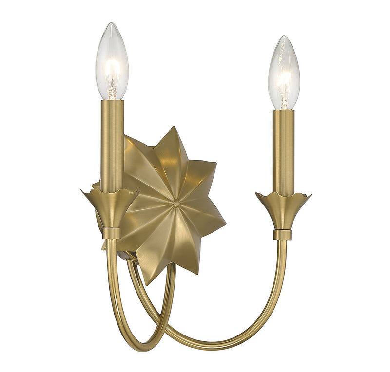 Two Light Wall Sconce<br /><span style="color:#4AB0CE;">Entrega: 4-10 dias en USA</span><br /><span style="color:#4AB0CE;font-size:60%;">PREGUNTE POR ENTREGA EN PANAMA</span><br />Collection: Sullivan<br />Finish: Warm Brass