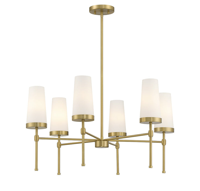 Six Light Chandelier<br /><span style="color:#4AB0CE;">Entrega: 4-10 dias en USA</span><br /><span style="color:#4AB0CE;font-size:60%;">PREGUNTE POR ENTREGA EN PANAMA</span><br />Collection: Haynes<br />Finish: Warm Brass