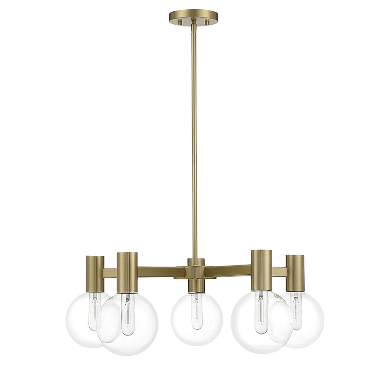 Five Light Chandelier<br /><span style="color:#4AB0CE;">Entrega: 4-10 dias en USA</span><br /><span style="color:#4AB0CE;font-size:60%;">PREGUNTE POR ENTREGA EN PANAMA</span><br />Collection: Wright<br />Finish: Warm Brass