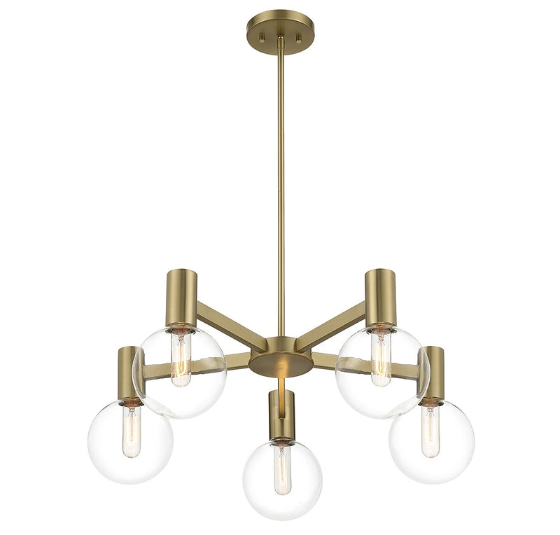 Five Light Chandelier<br /><span style="color:#4AB0CE;">Entrega: 4-10 dias en USA</span><br /><span style="color:#4AB0CE;font-size:60%;">PREGUNTE POR ENTREGA EN PANAMA</span><br />Collection: Wright<br />Finish: Warm Brass