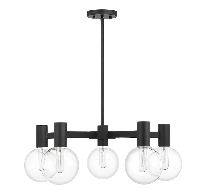 Five Light Chandelier<br /><span style="color:#4AB0CE;">Entrega: 4-10 dias en USA</span><br /><span style="color:#4AB0CE;font-size:60%;">PREGUNTE POR ENTREGA EN PANAMA</span><br />Collection: Wright<br />Finish: Matte Black