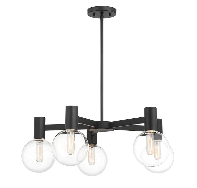 Five Light Chandelier<br /><span style="color:#4AB0CE;">Entrega: 4-10 dias en USA</span><br /><span style="color:#4AB0CE;font-size:60%;">PREGUNTE POR ENTREGA EN PANAMA</span><br />Collection: Wright<br />Finish: Matte Black