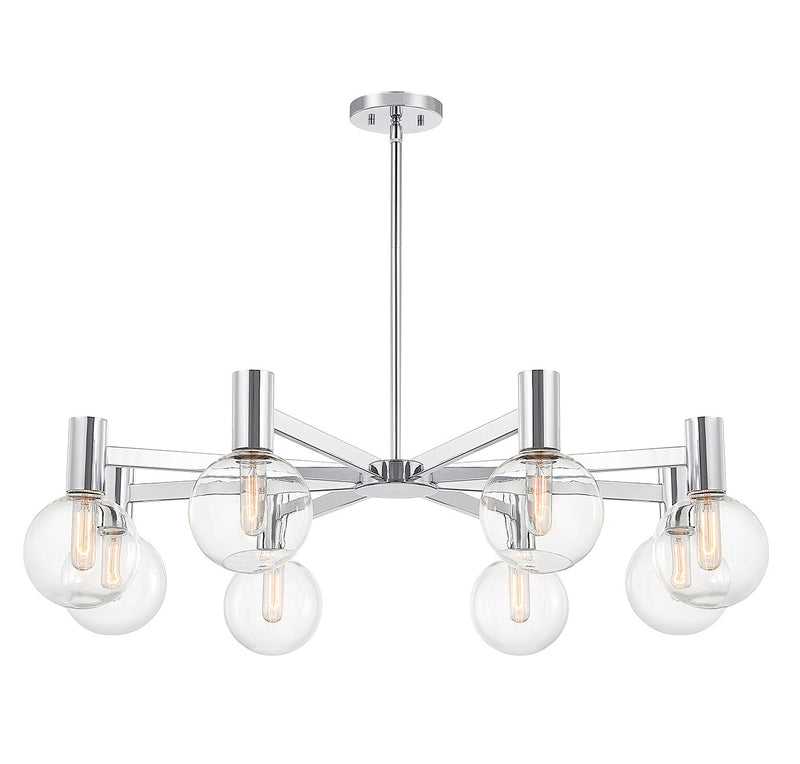 Eight Light Chandelier<br /><span style="color:#4AB0CE;">Entrega: 4-10 dias en USA</span><br /><span style="color:#4AB0CE;font-size:60%;">PREGUNTE POR ENTREGA EN PANAMA</span><br />Collection: Wright<br />Finish: Chrome