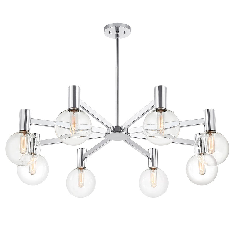 Eight Light Chandelier<br /><span style="color:#4AB0CE;">Entrega: 4-10 dias en USA</span><br /><span style="color:#4AB0CE;font-size:60%;">PREGUNTE POR ENTREGA EN PANAMA</span><br />Collection: Wright<br />Finish: Chrome