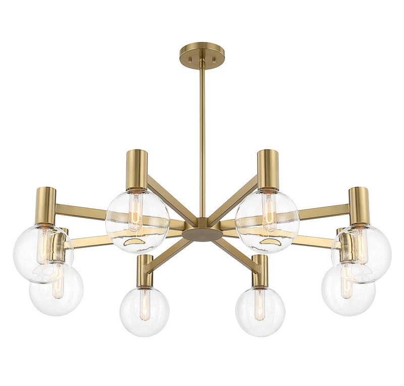 Eight Light Chandelier<br /><span style="color:#4AB0CE;">Entrega: 4-10 dias en USA</span><br /><span style="color:#4AB0CE;font-size:60%;">PREGUNTE POR ENTREGA EN PANAMA</span><br />Collection: Wright<br />Finish: Warm Brass