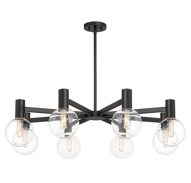 Eight Light Chandelier<br /><span style="color:#4AB0CE;">Entrega: 4-10 dias en USA</span><br /><span style="color:#4AB0CE;font-size:60%;">PREGUNTE POR ENTREGA EN PANAMA</span><br />Collection: Wright<br />Finish: Matte Black