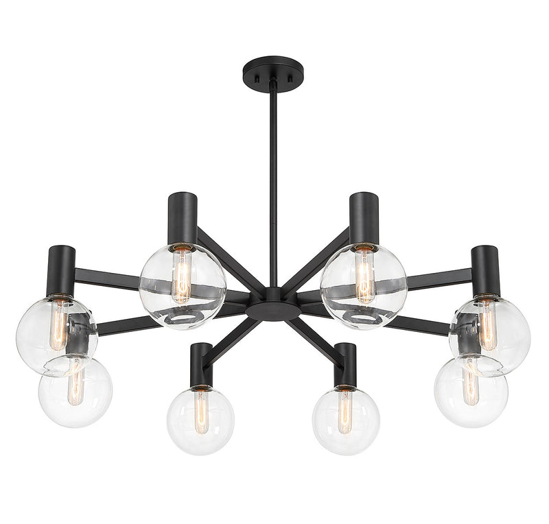 Eight Light Chandelier<br /><span style="color:#4AB0CE;">Entrega: 4-10 dias en USA</span><br /><span style="color:#4AB0CE;font-size:60%;">PREGUNTE POR ENTREGA EN PANAMA</span><br />Collection: Wright<br />Finish: Matte Black