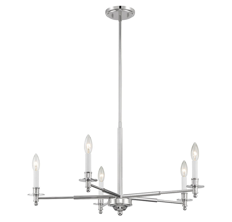 Savoy House - 1-4410-5-109 - Five Light Chandelier - Jasmine - Polished Nickel