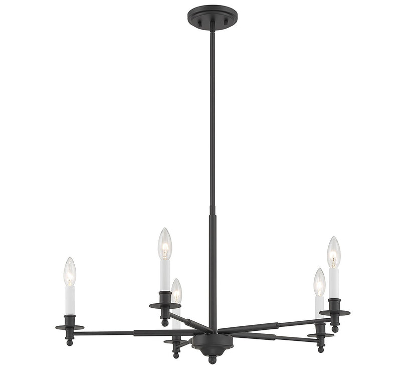 Savoy House - 1-4410-5-89 - Five Light Chandelier - Jasmine - Matte Black