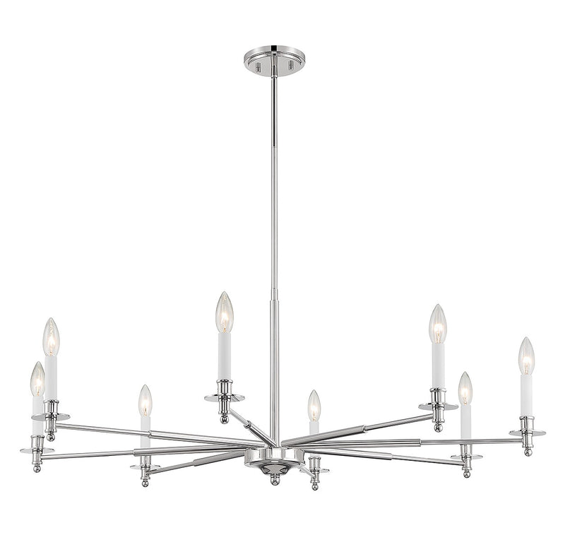 Savoy House - 1-4412-8-109 - Eight Light Chandelier - Jasmine - Polished Nickel