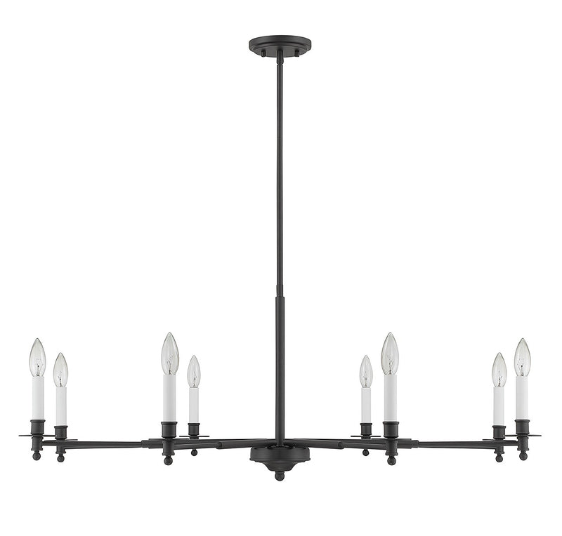 Eight Light Chandelier<br /><span style="color:#4AB0CE;">Entrega: 4-10 dias en USA</span><br /><span style="color:#4AB0CE;font-size:60%;">PREGUNTE POR ENTREGA EN PANAMA</span><br />Collection: Jasmine<br />Finish: Matte Black