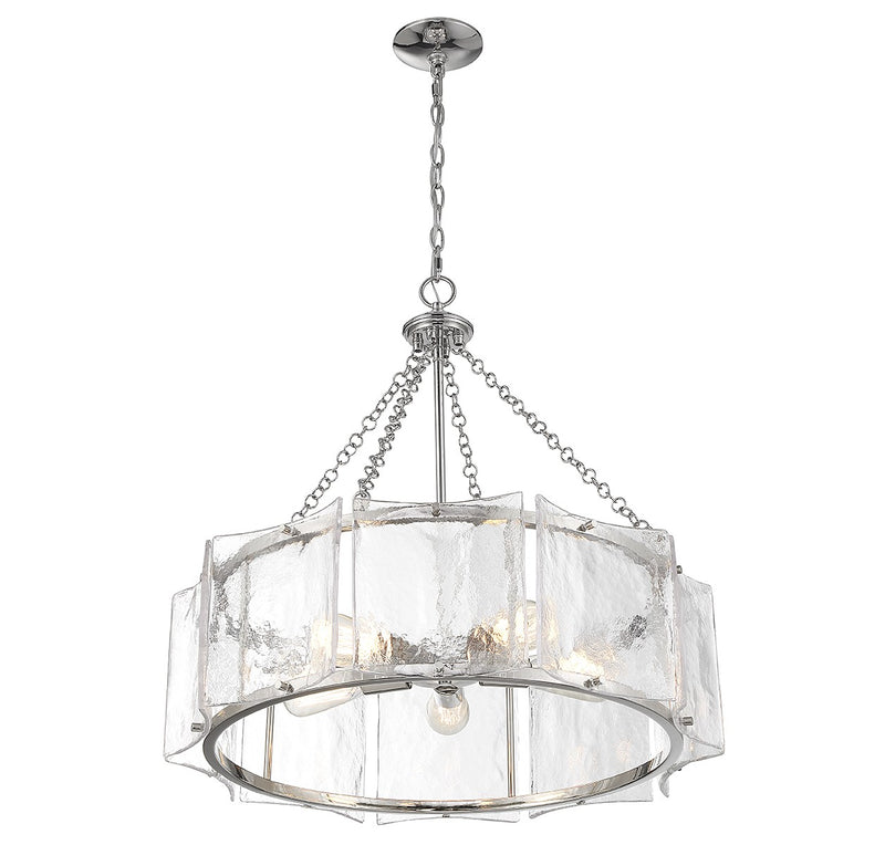Five Light Pendant<br /><span style="color:#4AB0CE;">Entrega: 4-10 dias en USA</span><br /><span style="color:#4AB0CE;font-size:60%;">PREGUNTE POR ENTREGA EN PANAMA</span><br />Collection: Genry<br />Finish: Polished Nickel