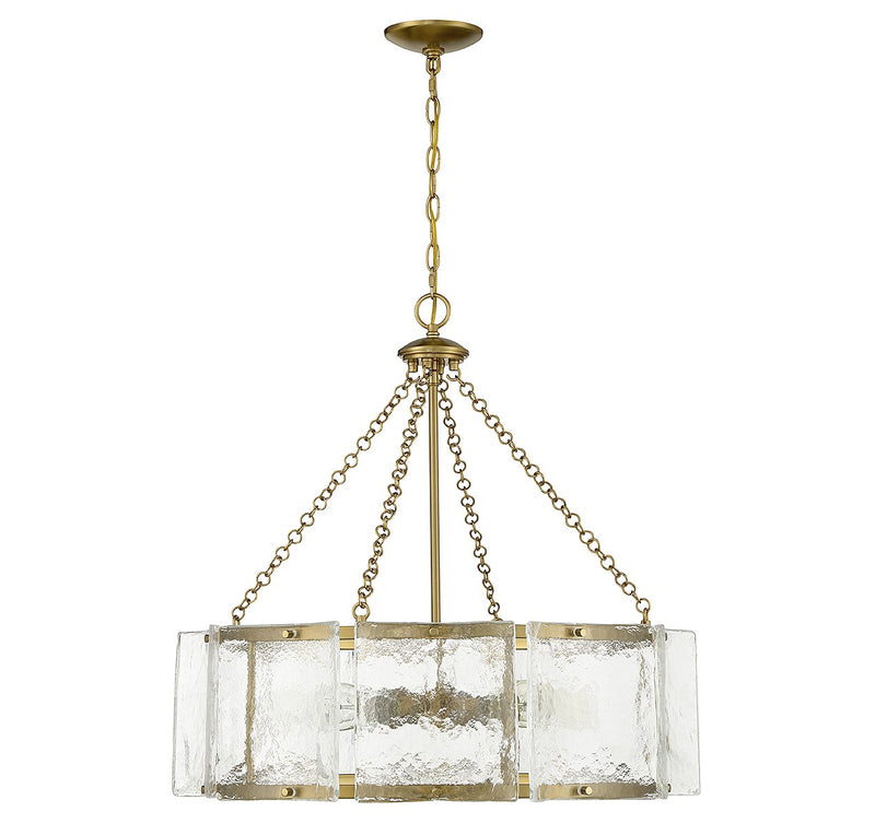 Five Light Pendant<br /><span style="color:#4AB0CE;">Entrega: 4-10 dias en USA</span><br /><span style="color:#4AB0CE;font-size:60%;">PREGUNTE POR ENTREGA EN PANAMA</span><br />Collection: Genry<br />Finish: Warm Brass