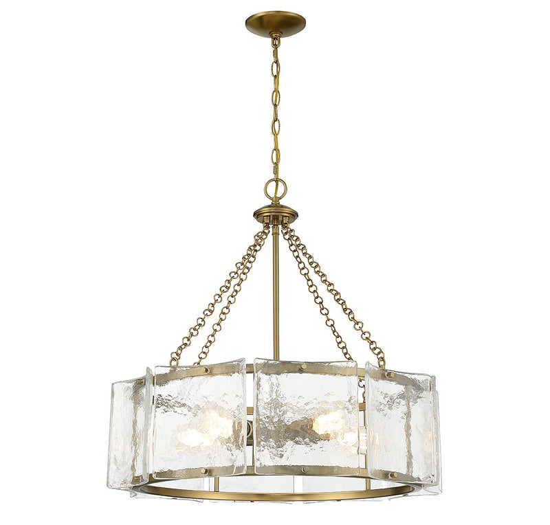 Five Light Pendant<br /><span style="color:#4AB0CE;">Entrega: 4-10 dias en USA</span><br /><span style="color:#4AB0CE;font-size:60%;">PREGUNTE POR ENTREGA EN PANAMA</span><br />Collection: Genry<br />Finish: Warm Brass