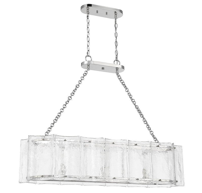 Three Light Linear Chandelier<br /><span style="color:#4AB0CE;">Entrega: 4-10 dias en USA</span><br /><span style="color:#4AB0CE;font-size:60%;">PREGUNTE POR ENTREGA EN PANAMA</span><br />Collection: Genry<br />Finish: Polished Nickel