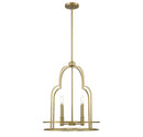 Savoy House - 3-6612-4-322 - Four Light Pendant - Diplomat - Warm Brass