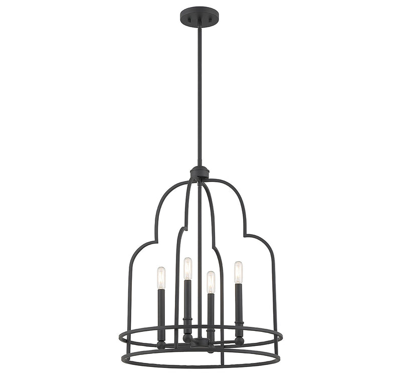 Four Light Pendant<br /><span style="color:#4AB0CE;">Entrega: 4-10 dias en USA</span><br /><span style="color:#4AB0CE;font-size:60%;">PREGUNTE POR ENTREGA EN PANAMA</span><br />Collection: Diplomat<br />Finish: Matte Black