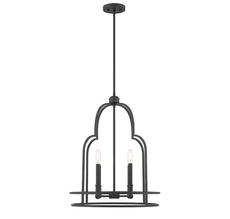 Savoy House - 3-6612-4-89 - Four Light Pendant - Diplomat - Matte Black