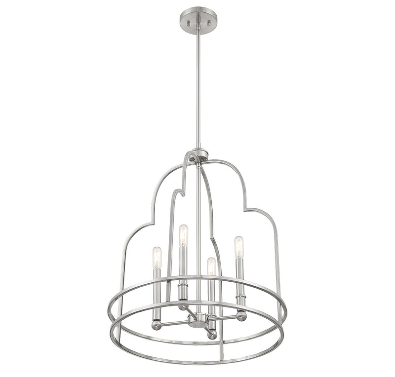 Four Light Pendant<br /><span style="color:#4AB0CE;">Entrega: 4-10 dias en USA</span><br /><span style="color:#4AB0CE;font-size:60%;">PREGUNTE POR ENTREGA EN PANAMA</span><br />Collection: Diplomat<br />Finish: Satin Nickel